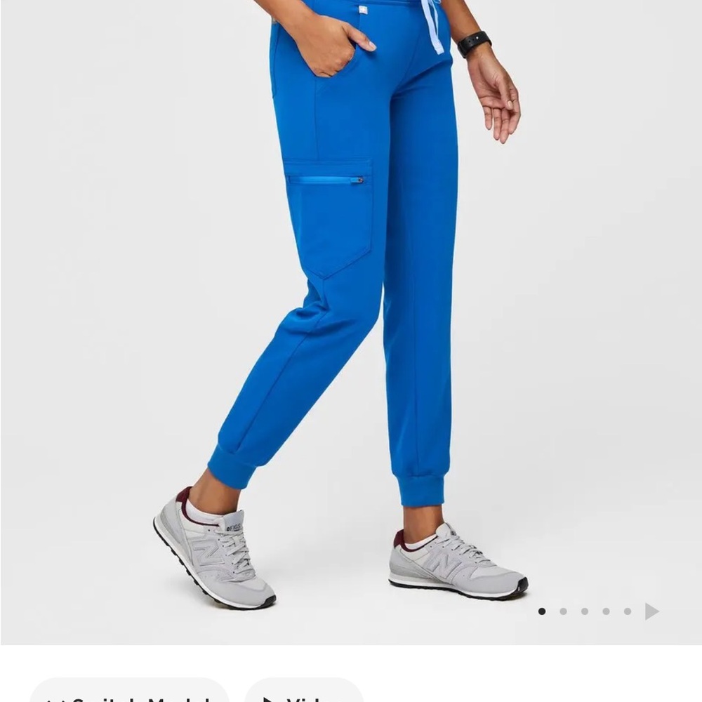 Figs high waisted zamora joggers. Royal blue. Medium petite.
